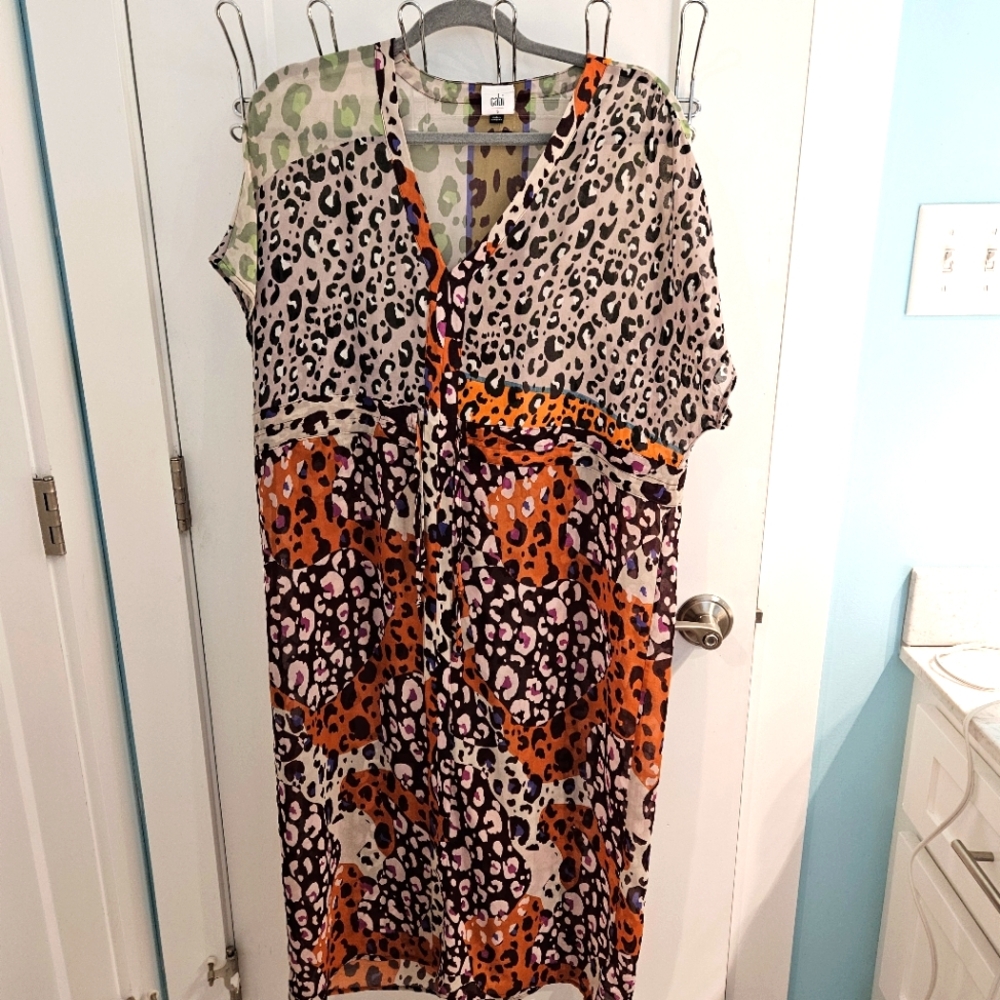 Cabi Size Small Escape Sheer Patchwork Dress, Ove… - image 1